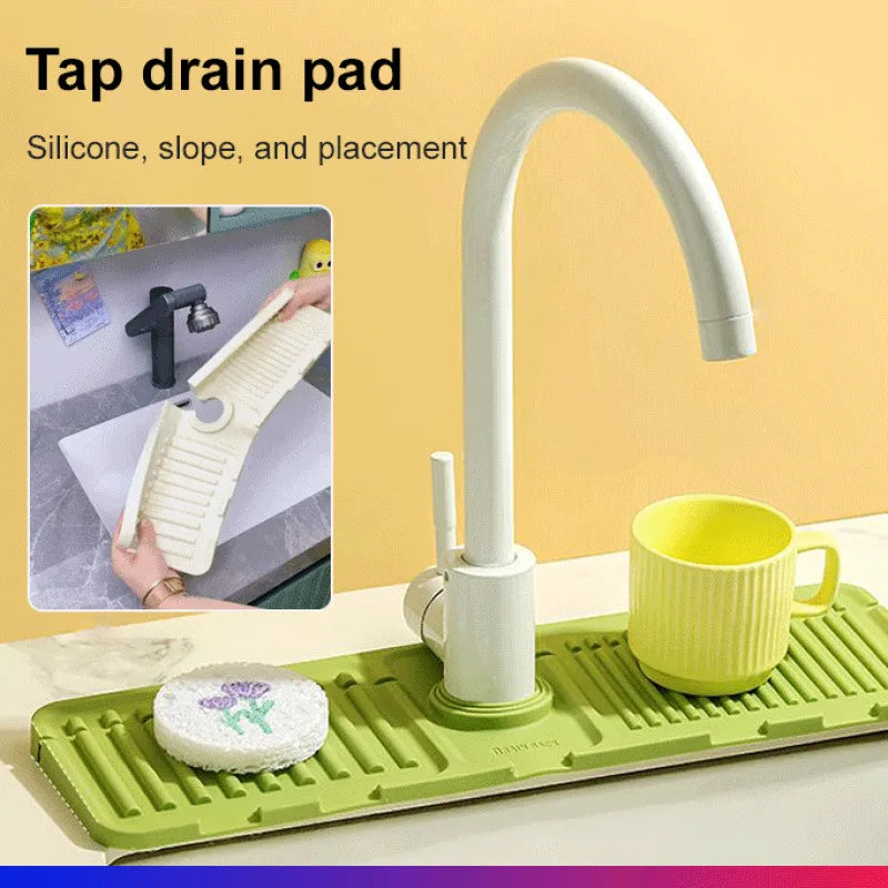 Faucet Absorbent Mat Silicon Kitchen Sink Splash Guard Drain Pad Water Splash Catcher Mats Countertop Protector Kitchen Gadgets