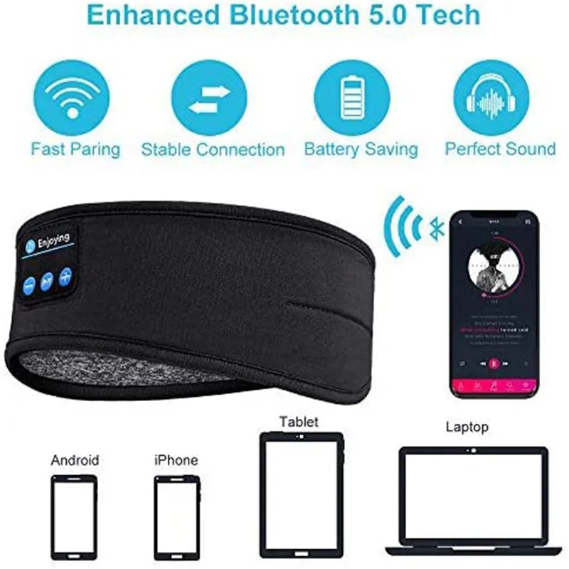 Daily Use Original Wireless Bluetooth Headset Sport Sleep Headband 5.0 Earbuds Eye Mask Fone Bluetooth Earphones Wireless Headphones