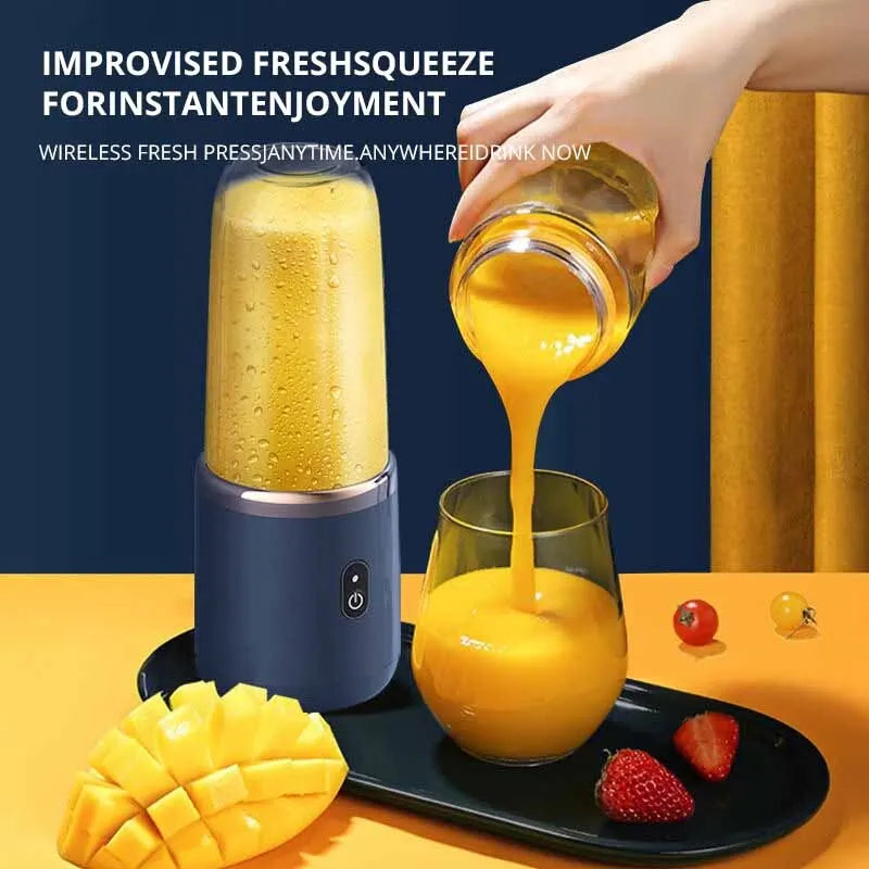 Daily Use Portable Small Electric Juicer Stainless Steel Blade Cup Juicer Fruit Automatic Smoothie Blender Kitchen Tool