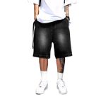 Loose Denim Shorts Black