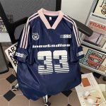 Navy Pink Football Jersey Tee