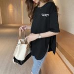 Beauty Flower Oversized T Shirt Black - Image 2