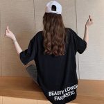 Beauty Flower Oversized T Shirt Black - Image 3