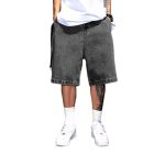 Loose Denim Shorts Grey